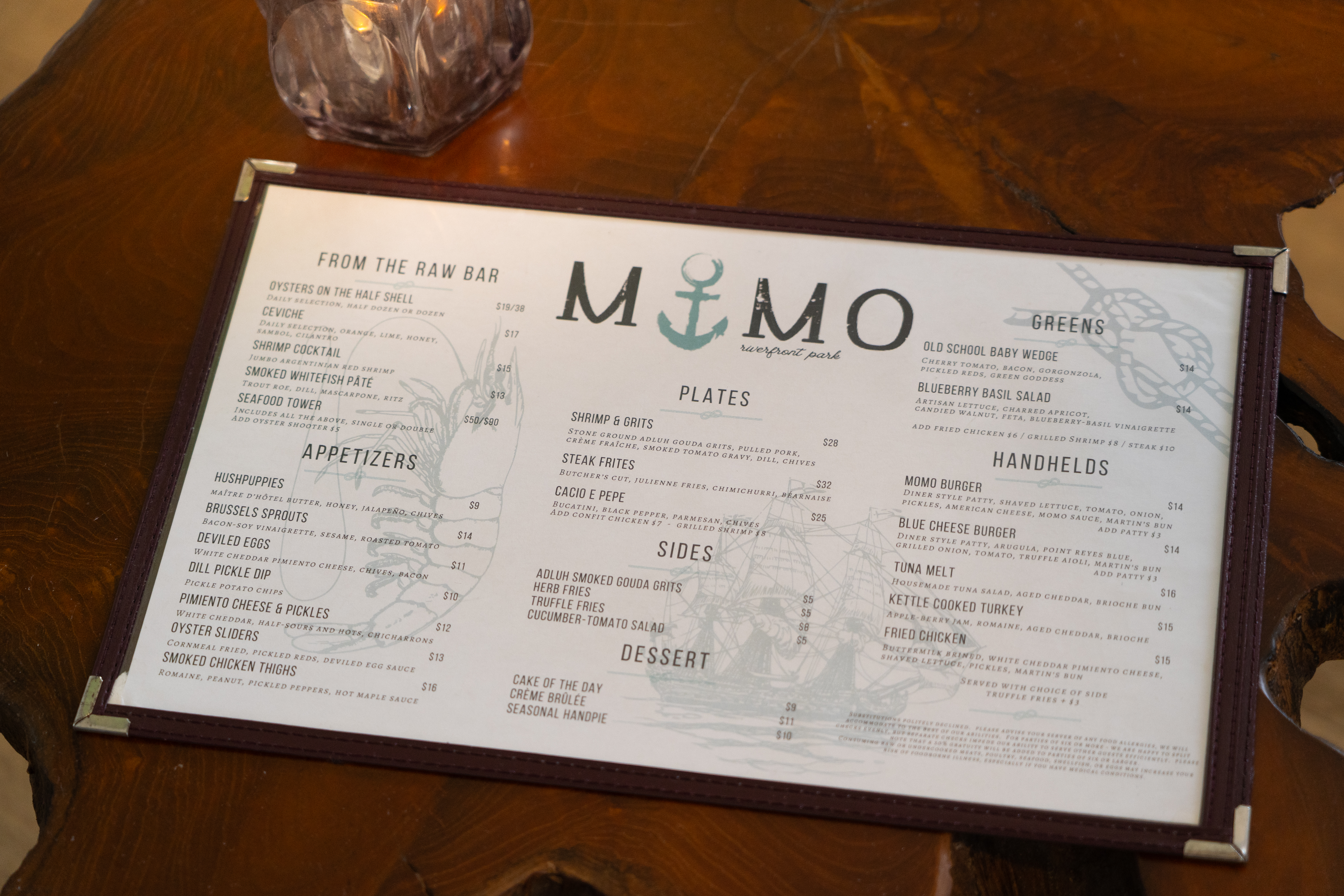Menu at Momo Riverfront Park